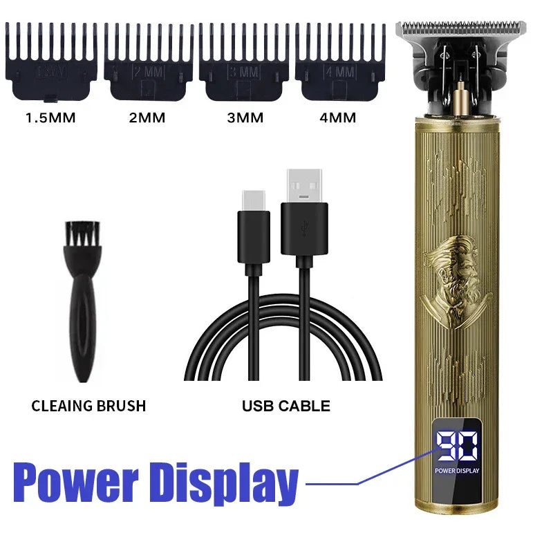 Vintage Hair Clipper Cordless Trimmer portable USB Fast Charging Hair Cutting Machine Electric Shaver Barber Professional Barber